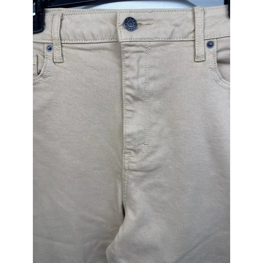Carly Jean Wide Leg Pants Beige High Rise Cropped Size 13